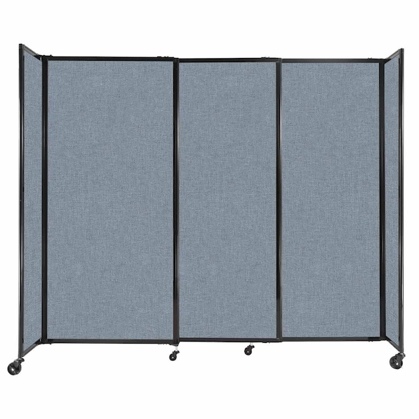 StraightWall Sliding Portable Partition 7'2" x 6' Powder Blue Fabric